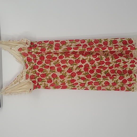 Honeydew pink roses slip sheer lace small - Picture 8 of 9